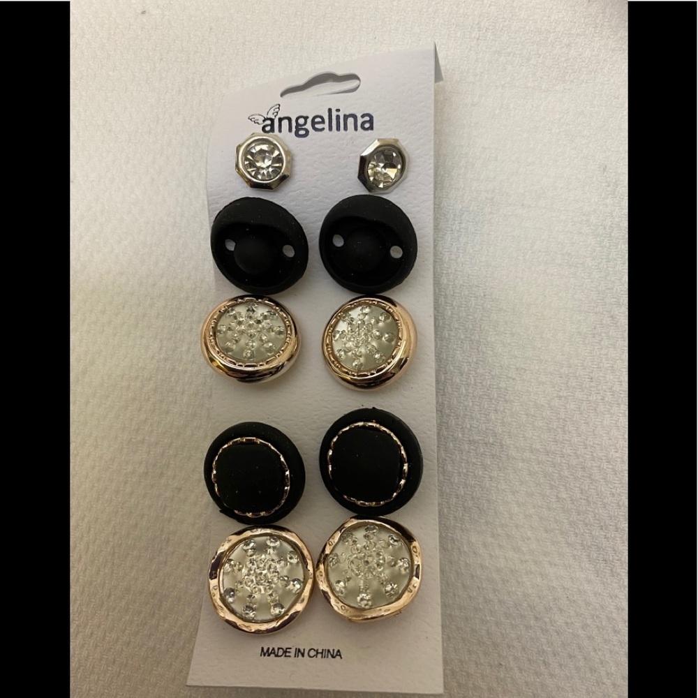 Angelina Pierced Post Earrings 5 pair NIP
